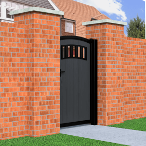 Arch top swing composite pedestrian gate