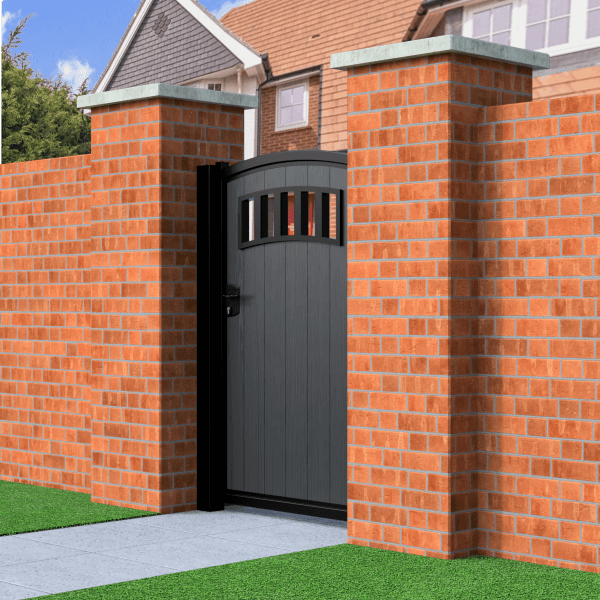 Arch top swing composite pedestrian gate