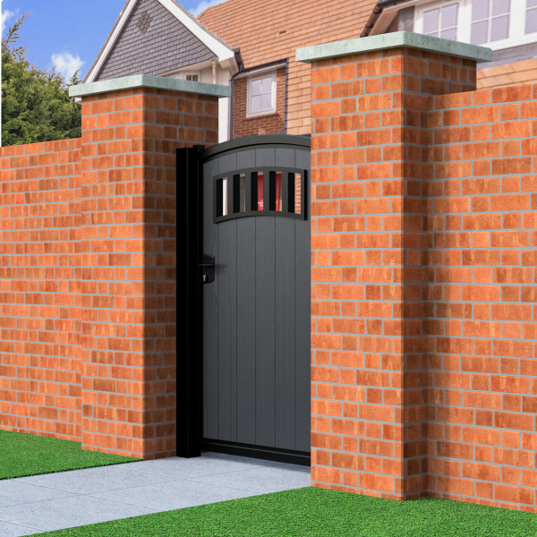 Arch top swing composite pedestrian gate