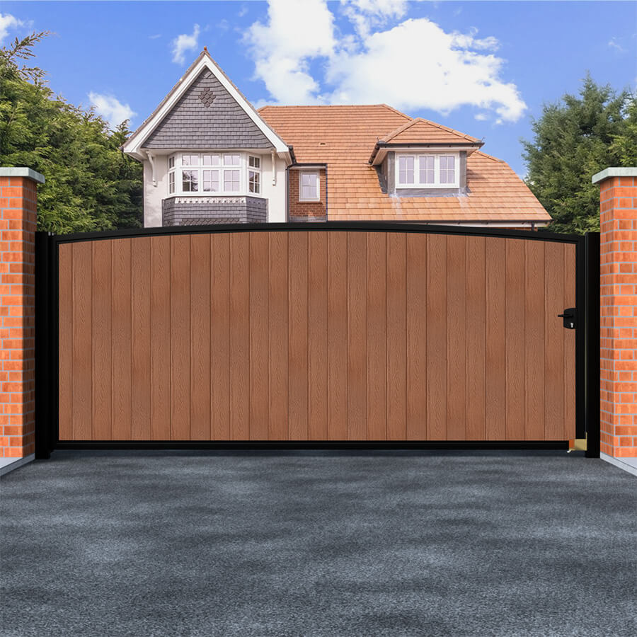 Oslo – Arch Top Sliding Composite Driveway Gate