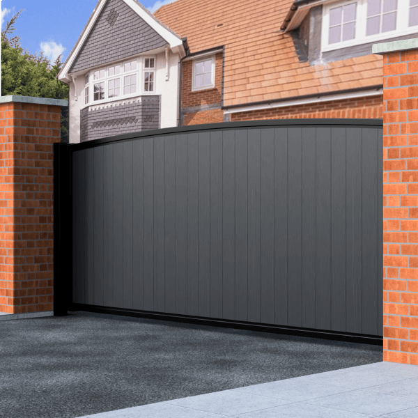 Arch Top Sliding Composite Driveway Gate