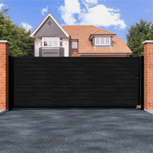 Stockholm - Straight Top Sliding Composite Driveway Gate