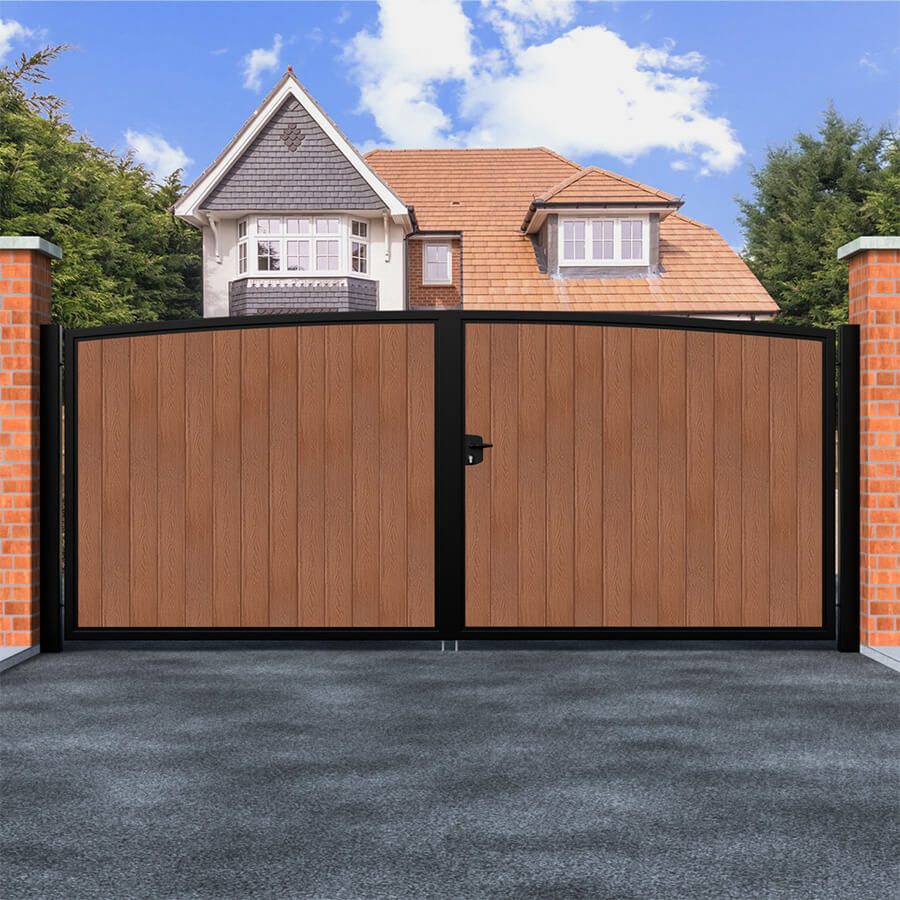 Oslo – Arch Top Swing Composite Driveway Gate