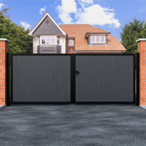 Stockholm - Straight Top Swing Composite Driveway Gate