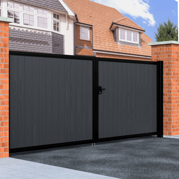 Straight Top Swing Composite Driveway Gate