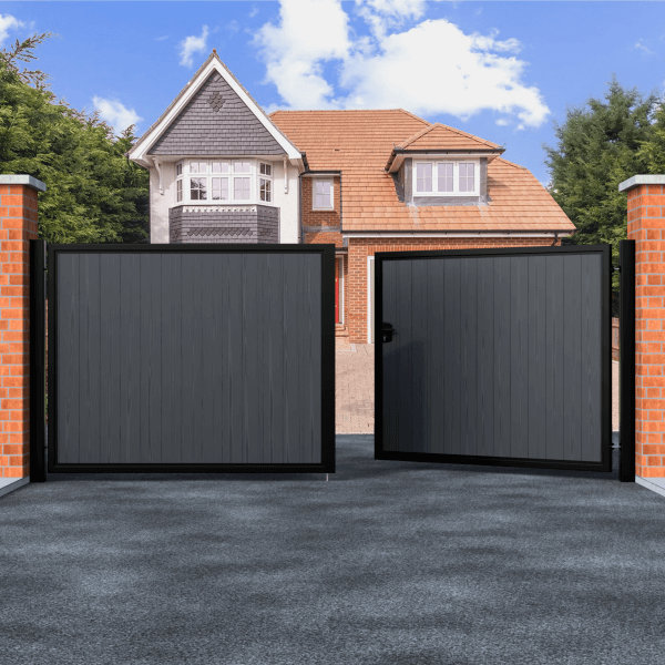 Straight Top Swing Composite Driveway Gate