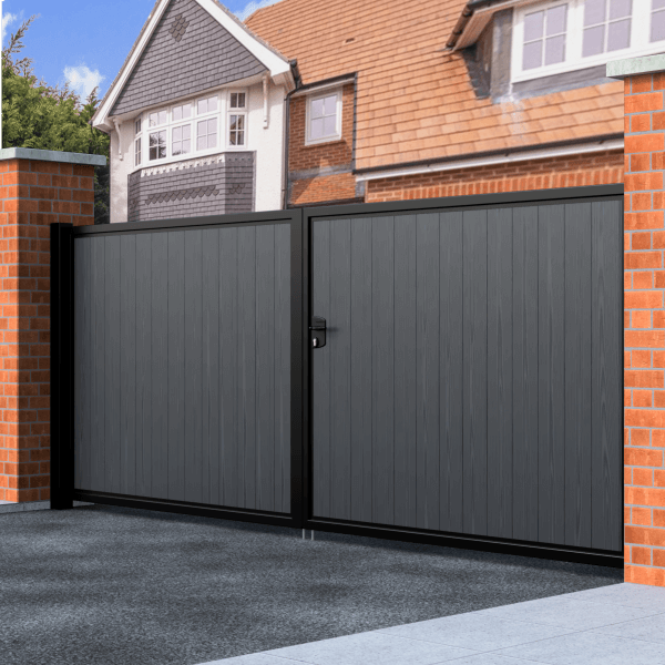 Straight Top Swing Composite Driveway Gate