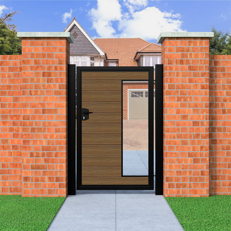 Stavanger – Flat Top Side Composite Gate With Glass Insert