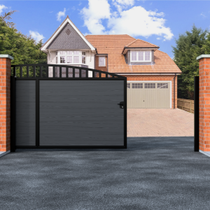 Arch top sliding box section composite gate