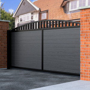 Arch top sliding box section composite gate