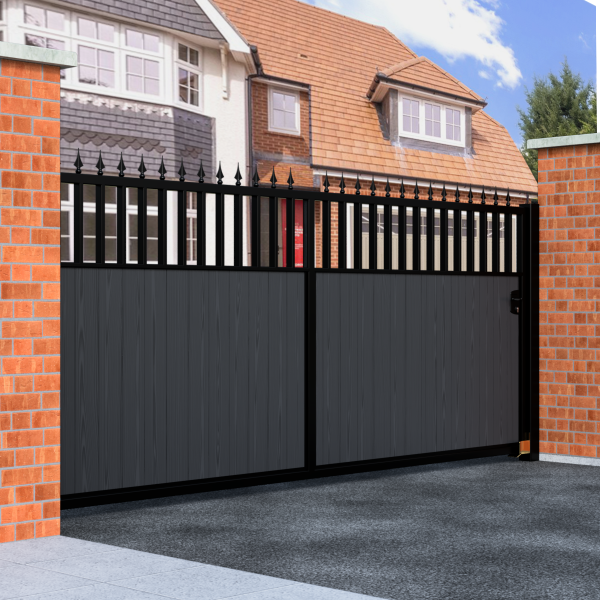 Flat top railhead sliding composite gate