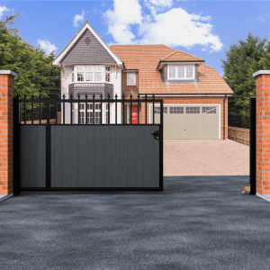 Flat Top Railhead Sliding Composite Driveway Gate