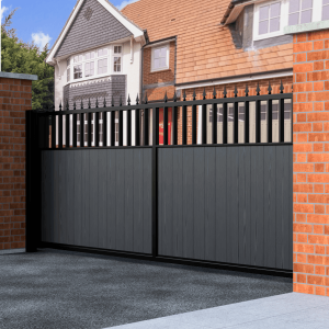 Flat Top Railhead Sliding Composite Driveway Gate