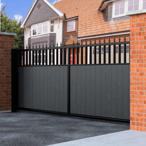 Flat Top Railhead Sliding Composite Driveway Gate