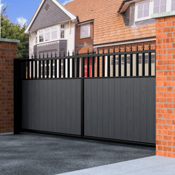 Flat top railhead sliding composite gate