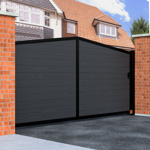 Point Top Sliding Composite Driveway Gate