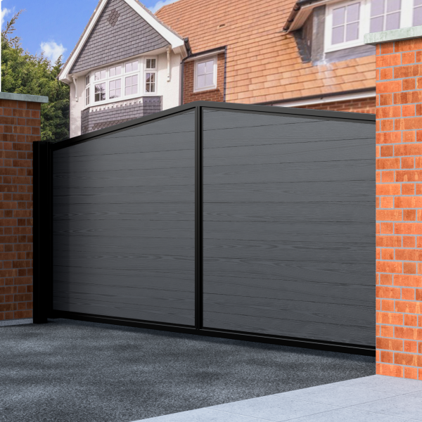Point Top Sliding Composite Driveway Gate