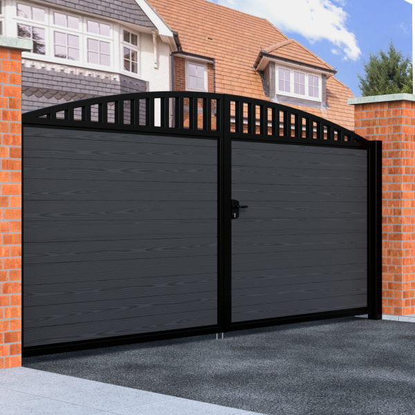 Curve Top Swing Composite Driveway Gate