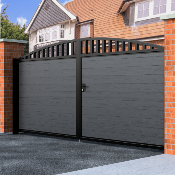 Curve Top Swing Composite Driveway Gate