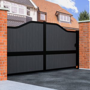 Bell Top Sliding Composite Driveway Gate