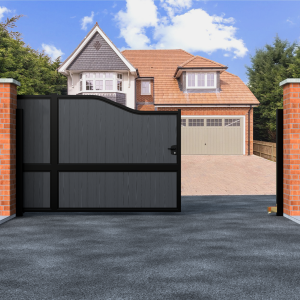 Bell Top Sliding Composite Driveway Gate