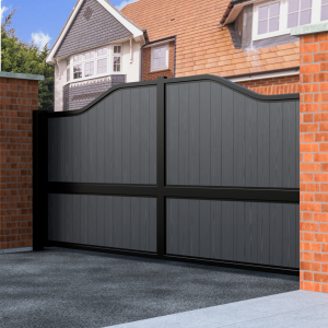 Bell Top Sliding Composite Driveway Gate