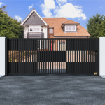 Metal Sliding Gate with Bars