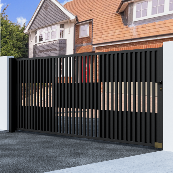 Metal Sliding Gate with Bars