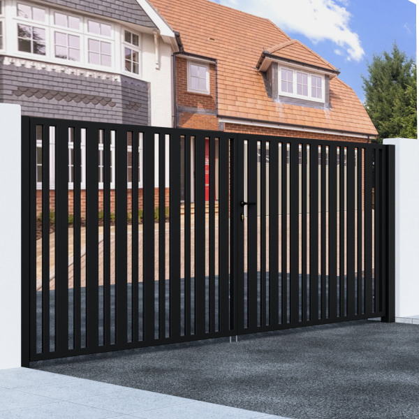 Metal Swing Gate with Verticle Bars