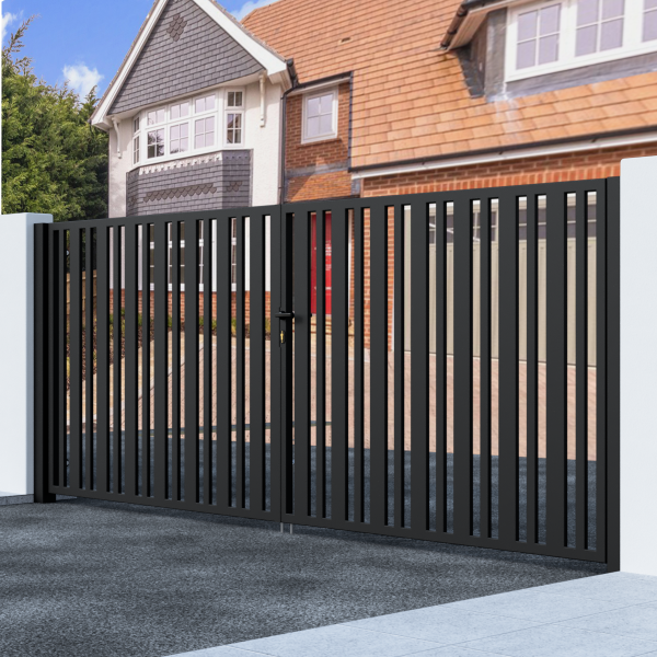Metal Swing Gate with Verticle Bars