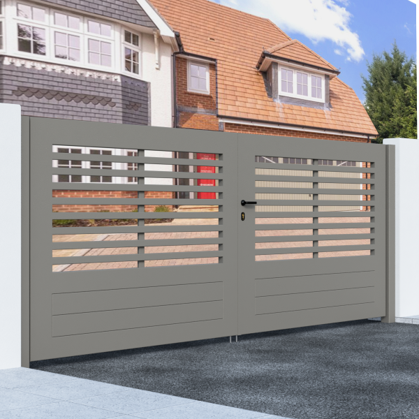 Metal Swing Gate with Horizontal Bars