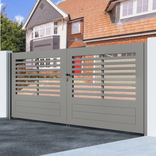 Metal Swing Gate with Horizontal Bars
