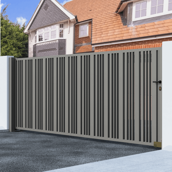 Flat Top Sliding Metal Driveway Gate