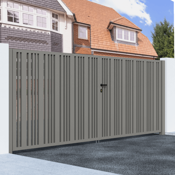 Flat Top Swing Metal Driveway Gate