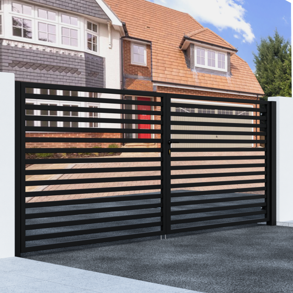 Metal Swing Gate with Horizontal Bars