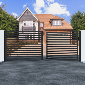 Metal Swing Gate with Horizontal Bars