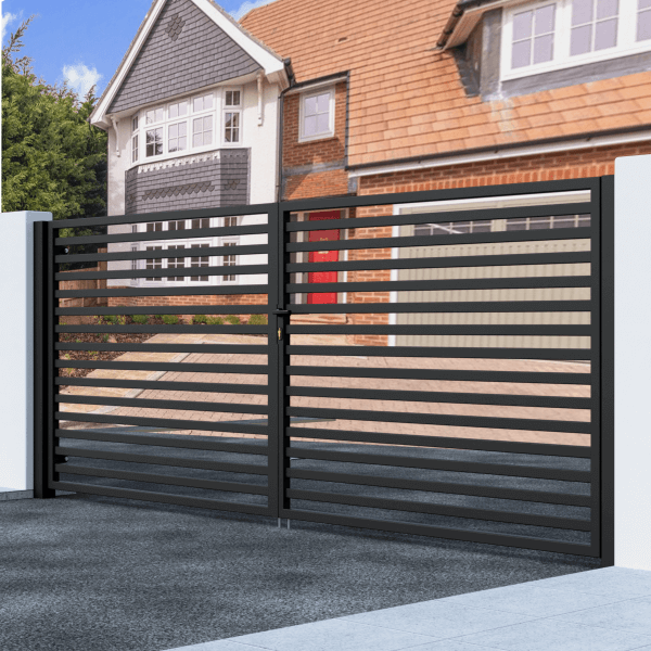 Flat Top Swing Metal Driveway Gate