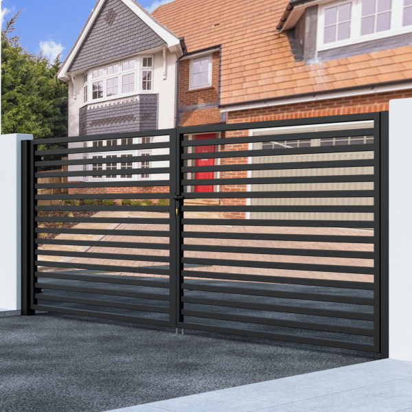 Metal Swing Gate with Horizontal Bars