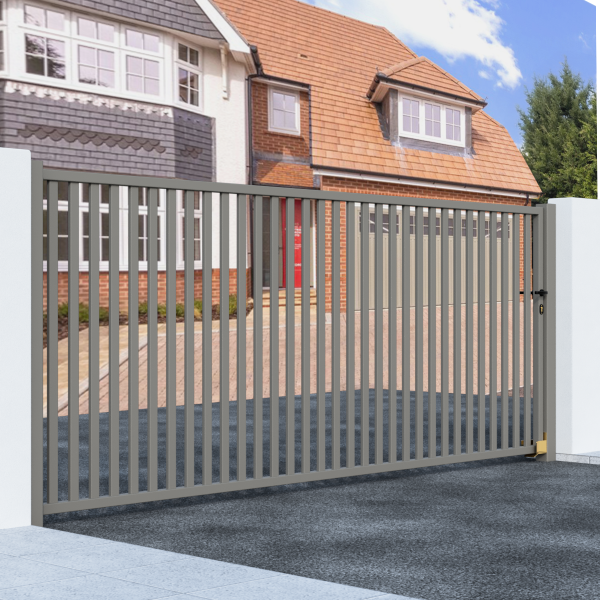 Metal Sliding Gate with Verticle Bars