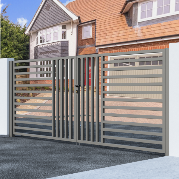 Metal Swing Gate with Verticle & Horizontal Bars