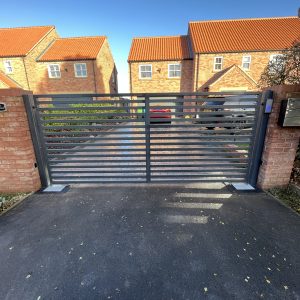 Cheney - Flat Top Swing Metal Driveway Gate
