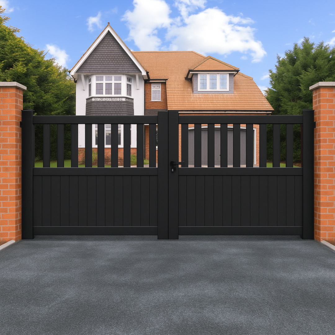 Neurton – Flat Top Aluminium Swing Driveway Gate