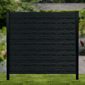 Slatted Composite Fence - Black