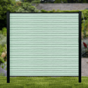 Slatted Composite Fence - Green