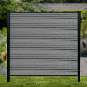 Slatted Composite Fence - Grey