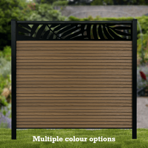 Slatted Composite Fence with Trellis