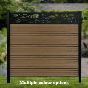 Slatted Composite Fence with Trellis