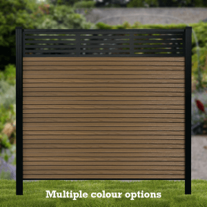 Slatted Composite Fence with Trellis