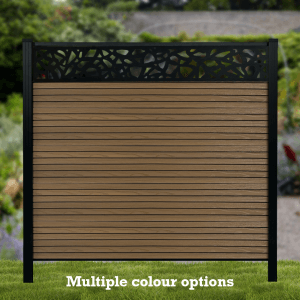 Slatted Composite Fence with Trellis
