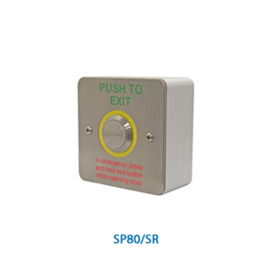 Videx SP80/SR Surface Push To Exit Button With Yellow Halo